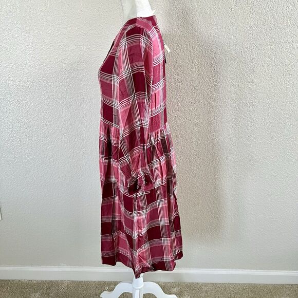 Matilda Jane You & Me Brushed Flannel Red Plaid Dress Midi Sz Med Heart To Heart - Picture 7 of 10